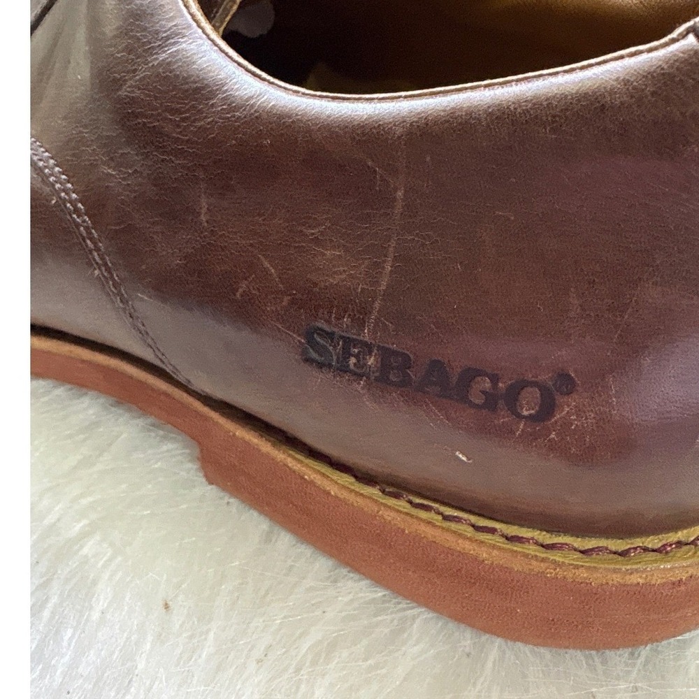 Sebago Mens Leather Dress Shoes Brown Lace Up Oxford Casual Business 13 - Picture 6 of 9